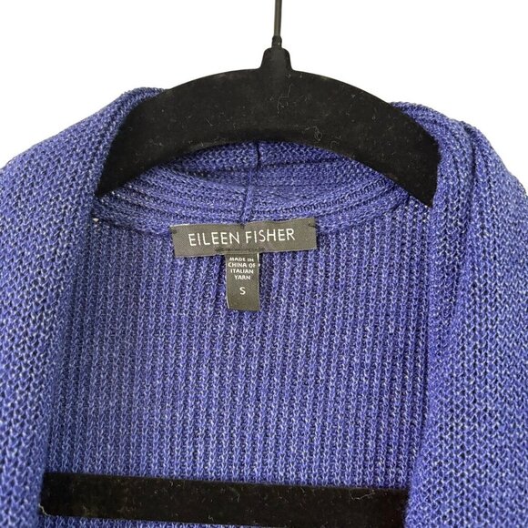 Eileen Fisher Italian Yarn Knit Cott0n/Viscose/Silk Long Lined Cardigan Size S - Picture 2 of 7